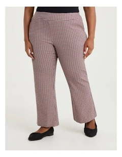 Petite Bootleg Natural Pant in Check