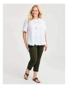 Petite Medina Slim Leg Natural Pant in Dark Ivy