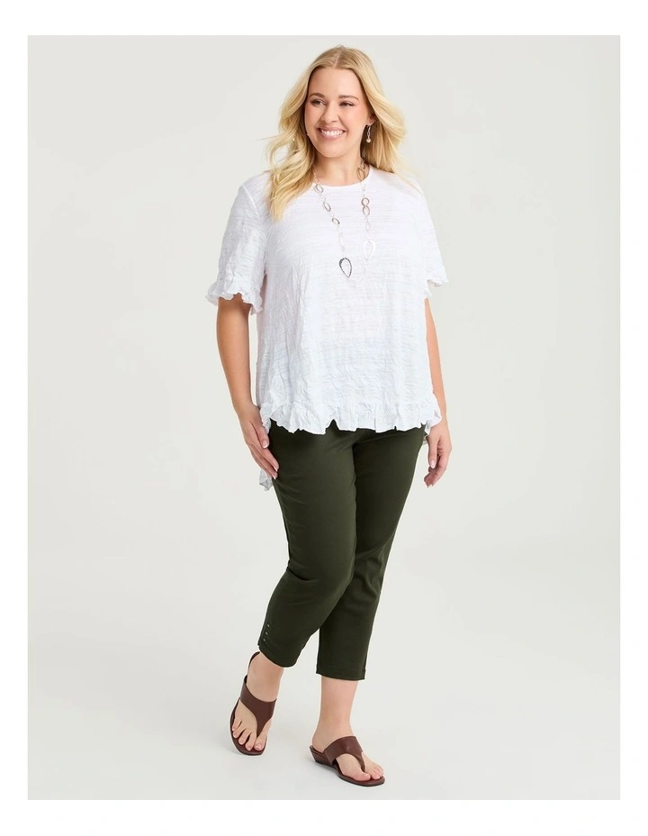 Petite Medina Slim Leg Natural Pant in Dark Ivy image 1
