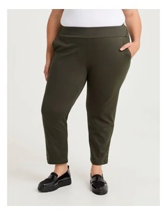 Petite Medina Slim Leg Natural Pant in Dark Ivy