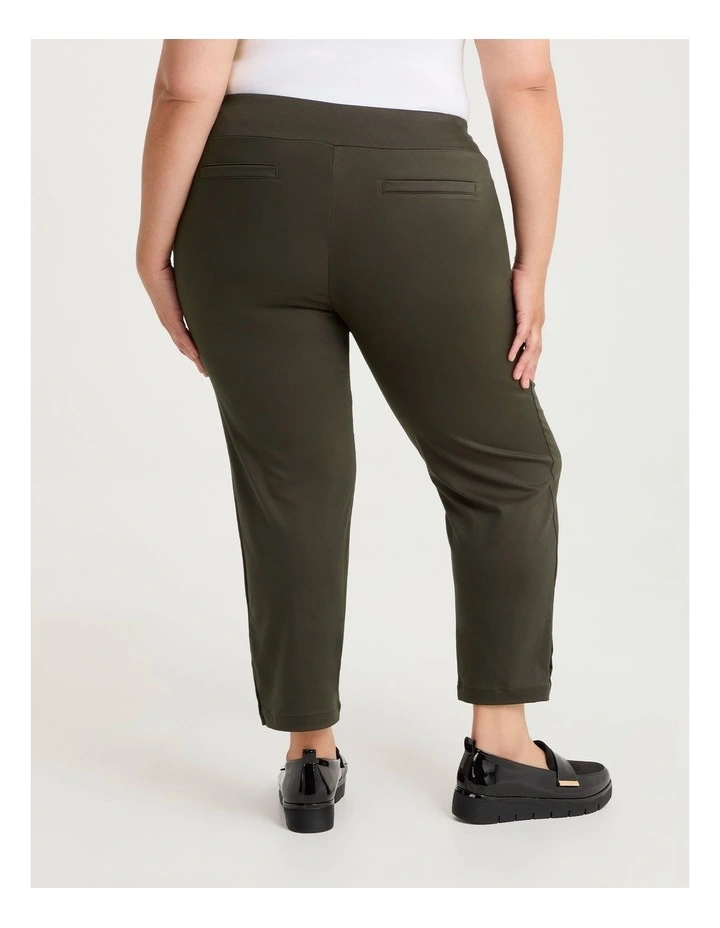 Petite Medina Slim Leg Natural Pant in Dark Ivy image 2