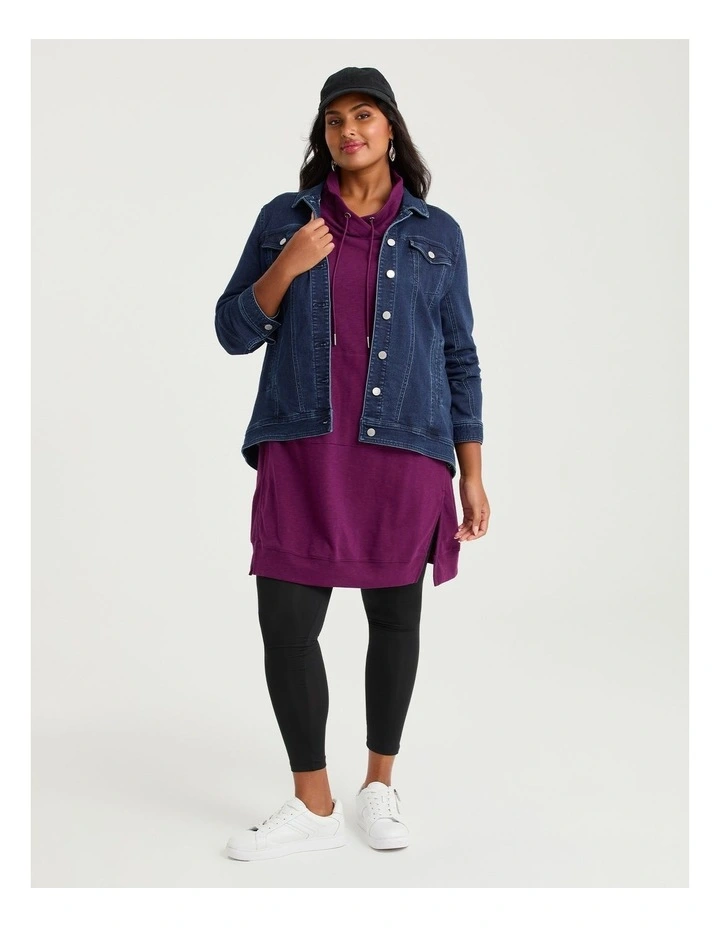 Cowl Pocket Sweat Dress Merlot image 4