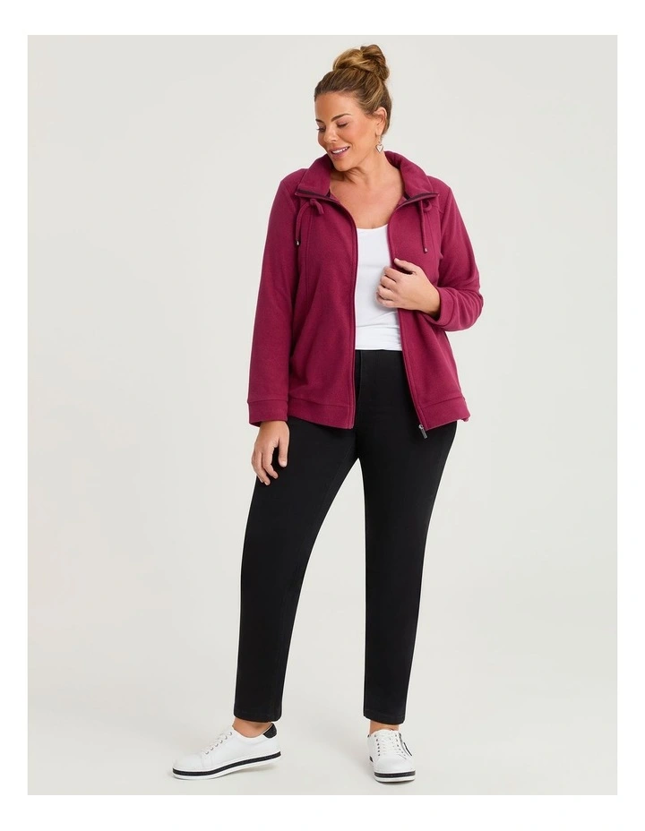 Polar Fleece Zip Front Jacket Shiraz image 3