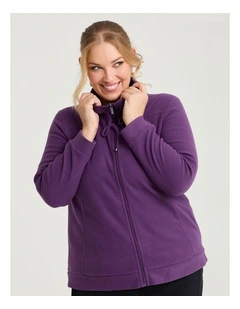 Polar Fleece Zip Front Jacket Grape