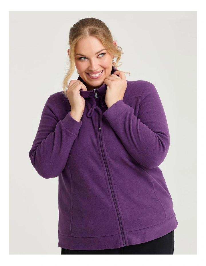 Polar Fleece Zip Front Jacket Grape image 1