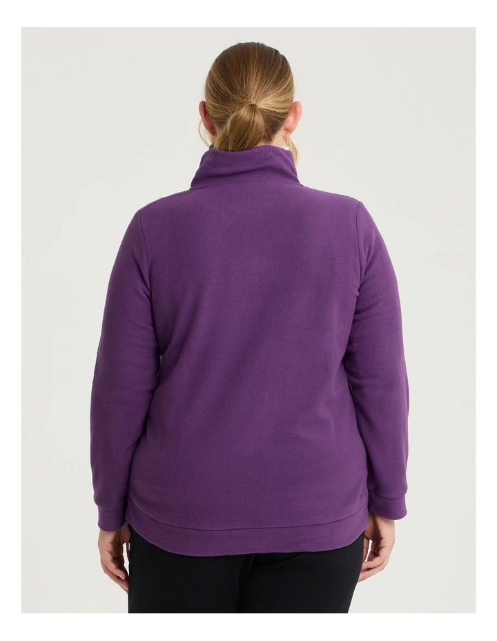 Polar Fleece Zip Front Jacket Grape image 2