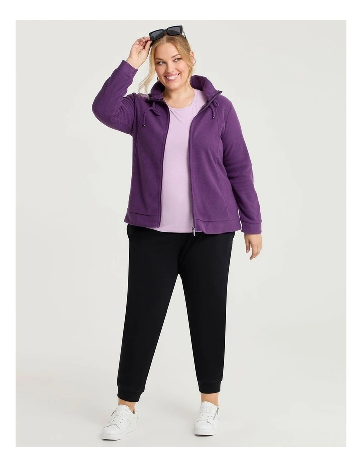 Polar Fleece Zip Front Jacket Grape image 3