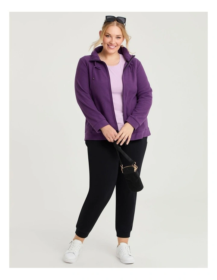 Polar Fleece Zip Front Jacket Grape image 4