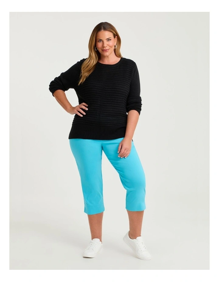 Expose Split Hem Crop Pant Blue image 3