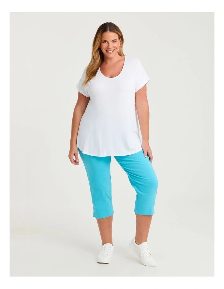 Expose Split Hem Crop Pant Blue image 4