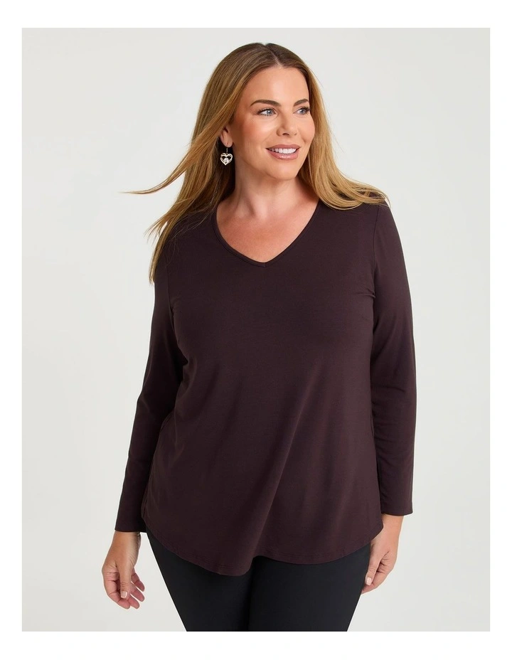 Natural Everyday V-neck Long Sleeve Top image 1