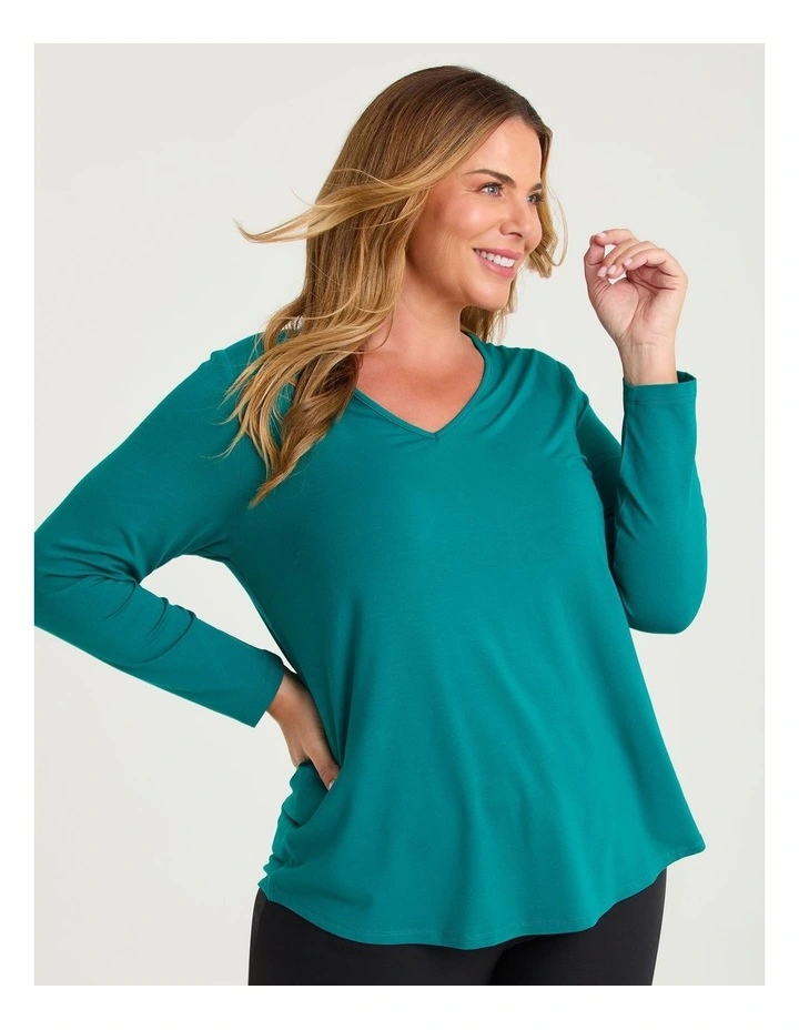 Natural Everyday V-neck Long Sleeve Top image 1