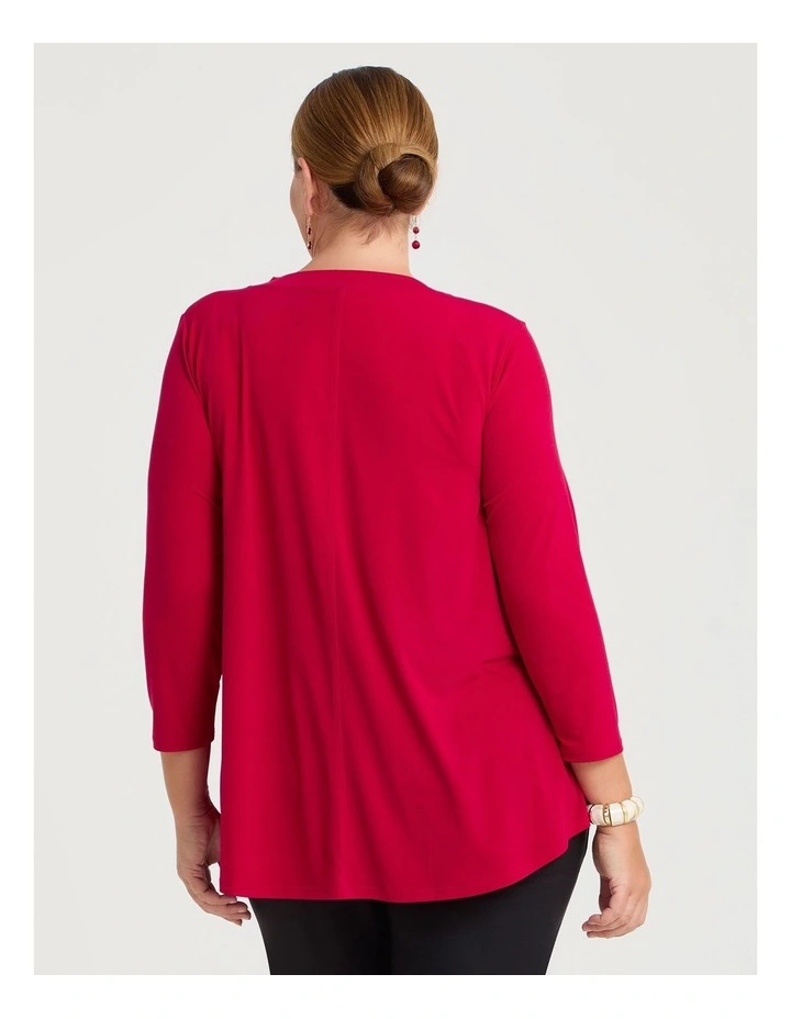 Katie Luna 3/4 Sleeve Top Ruby image 2
