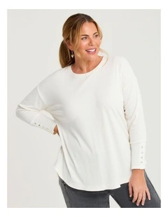 Rib Hi-lo Top in Vanilla