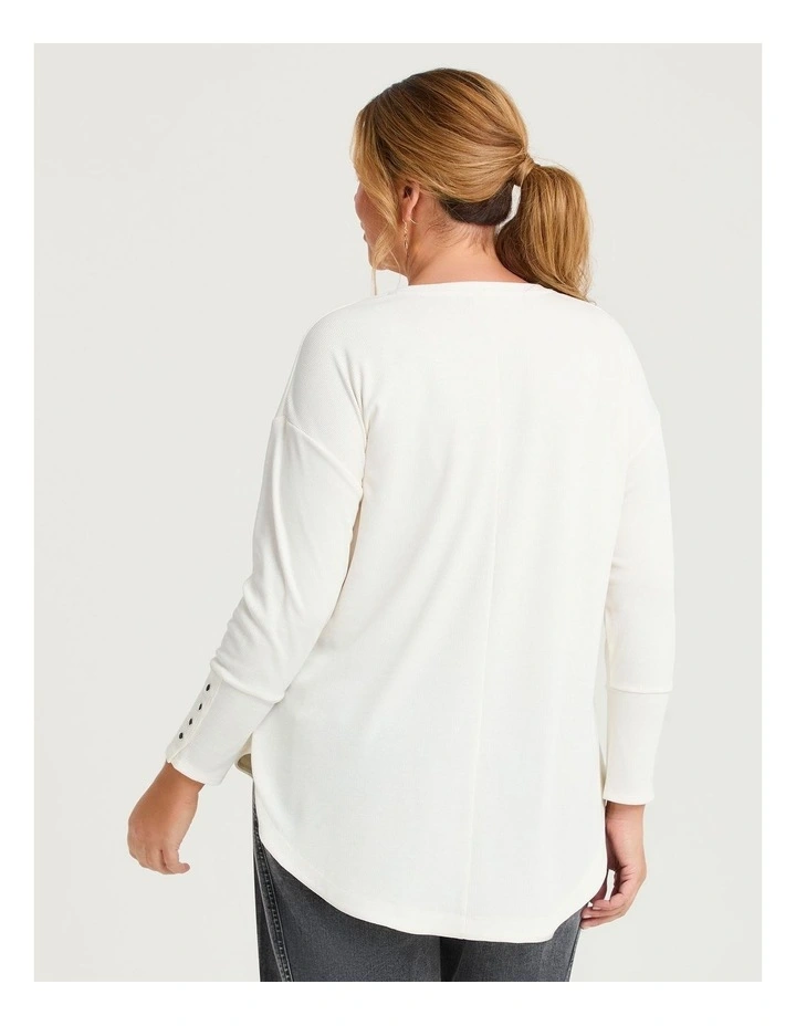Rib Hi-lo Top in Vanilla image 2