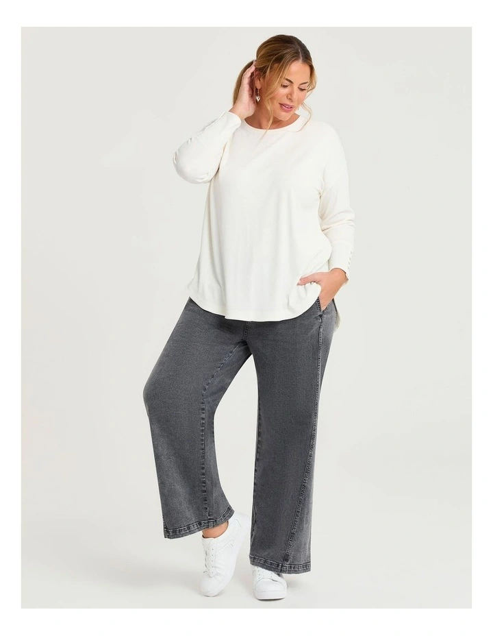 Rib Hi-lo Top in Vanilla image 3