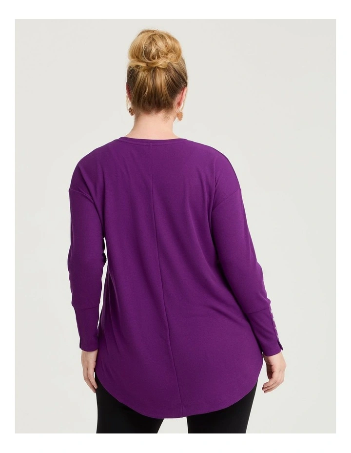 Rib Hi-lo Top Grape image 2