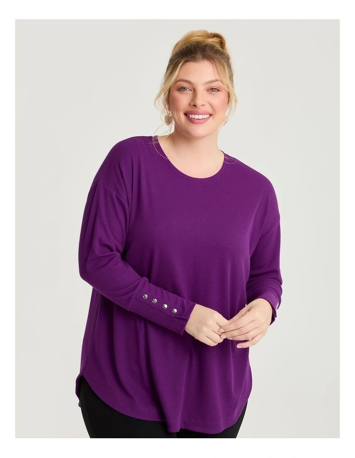 Rib Hi-lo Top Grape image 3