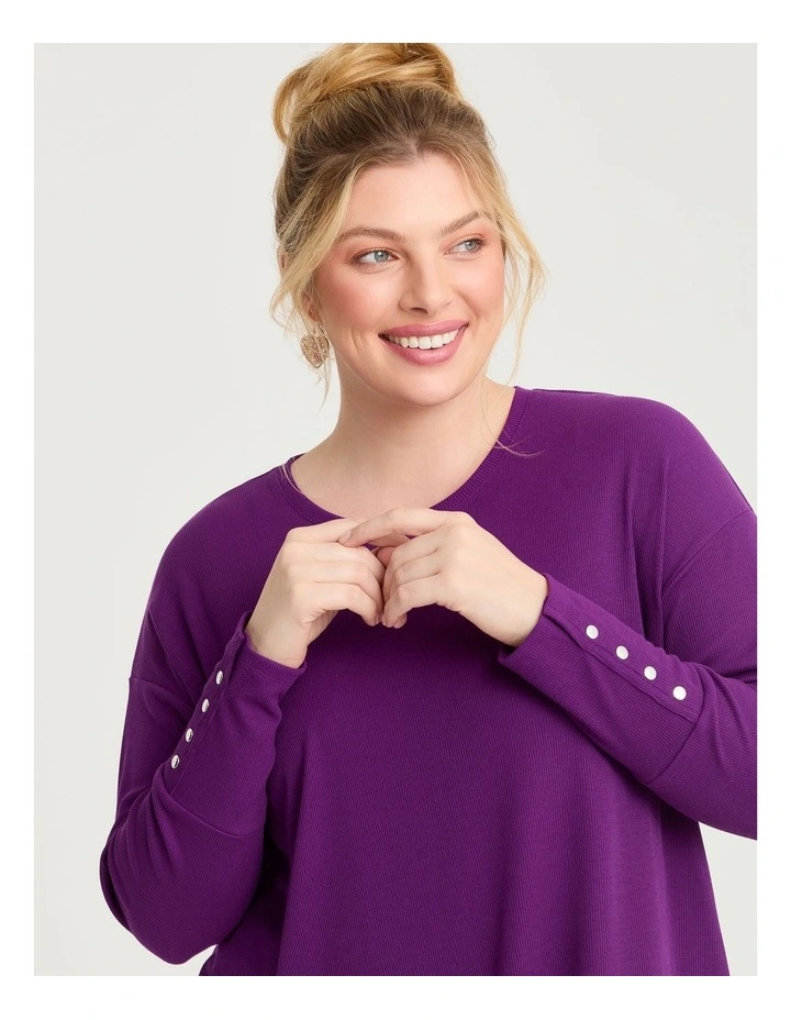 Rib Hi-lo Top Grape image 4