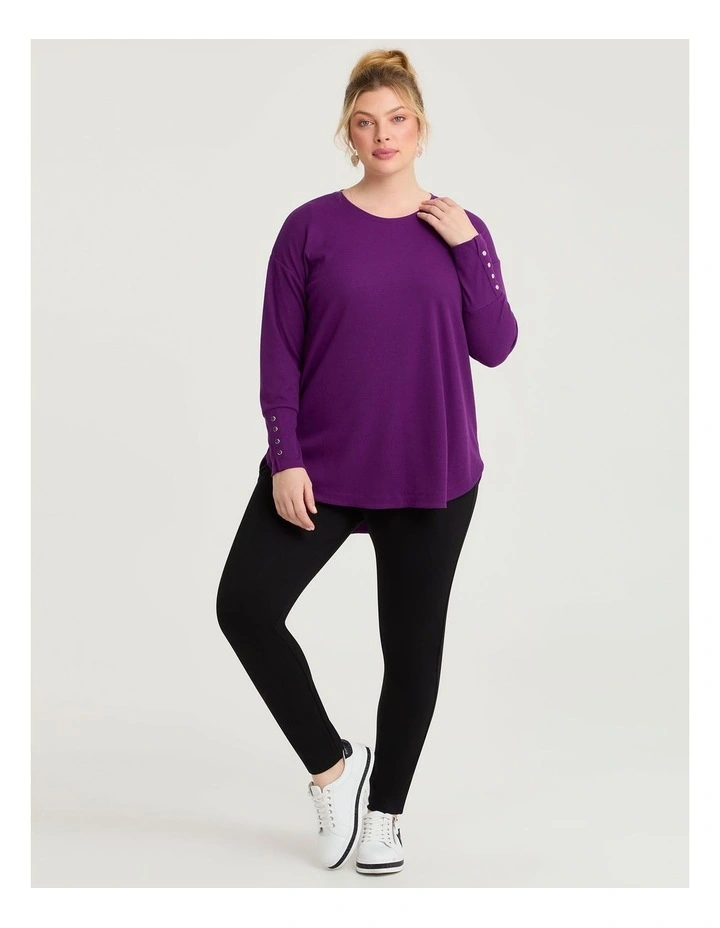Rib Hi-lo Top Grape image 5