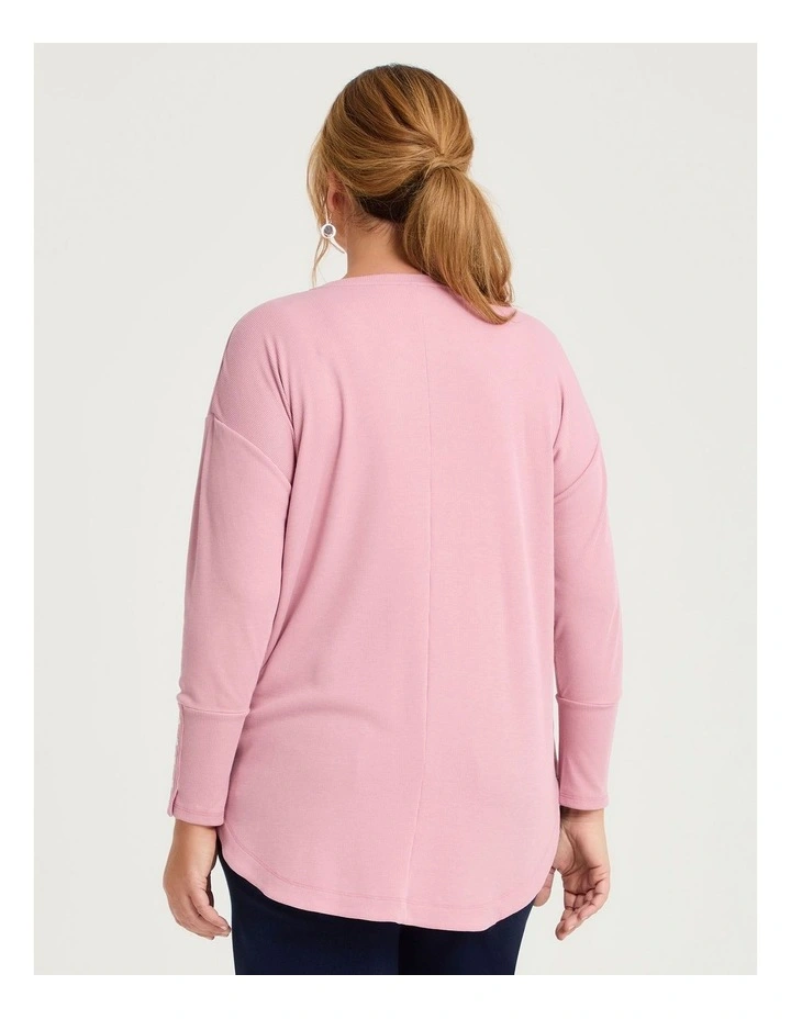 Rib Hi-lo Top in Blushing Pink image 2