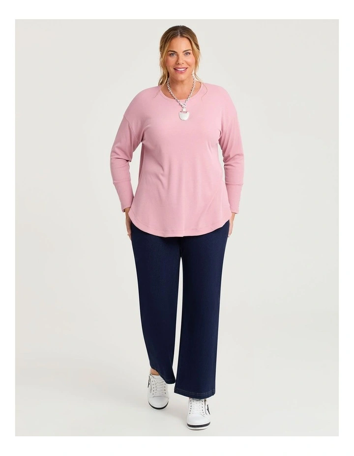 Rib Hi-lo Top in Blushing Pink image 3