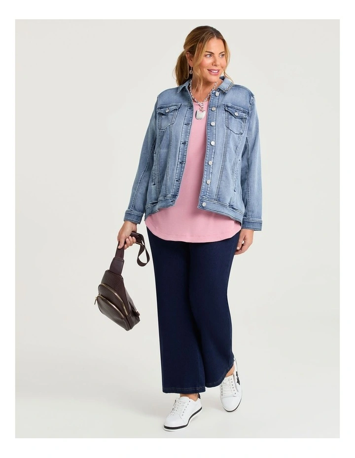 Rib Hi-lo Top in Blushing Pink image 4
