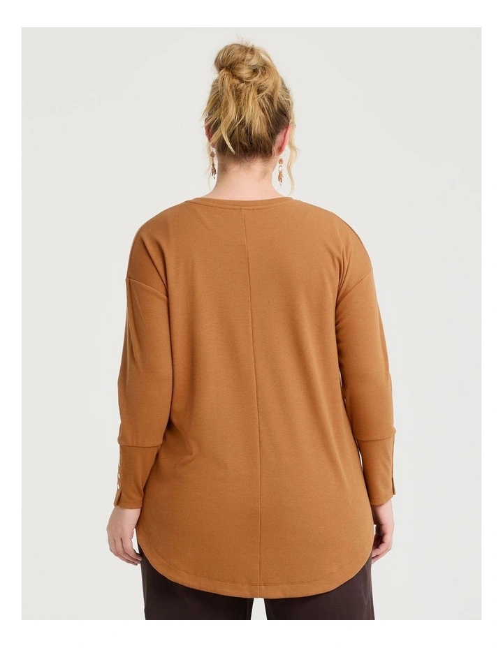 Rib Hi-lo Top Honey Ginger image 2