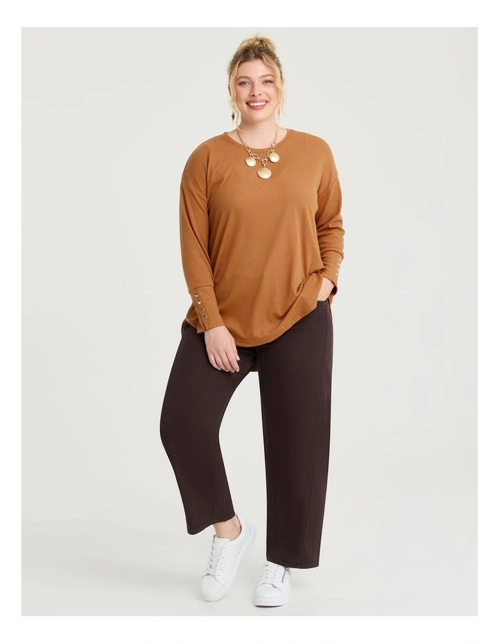 Rib Hi-lo Top Honey Ginger image 3