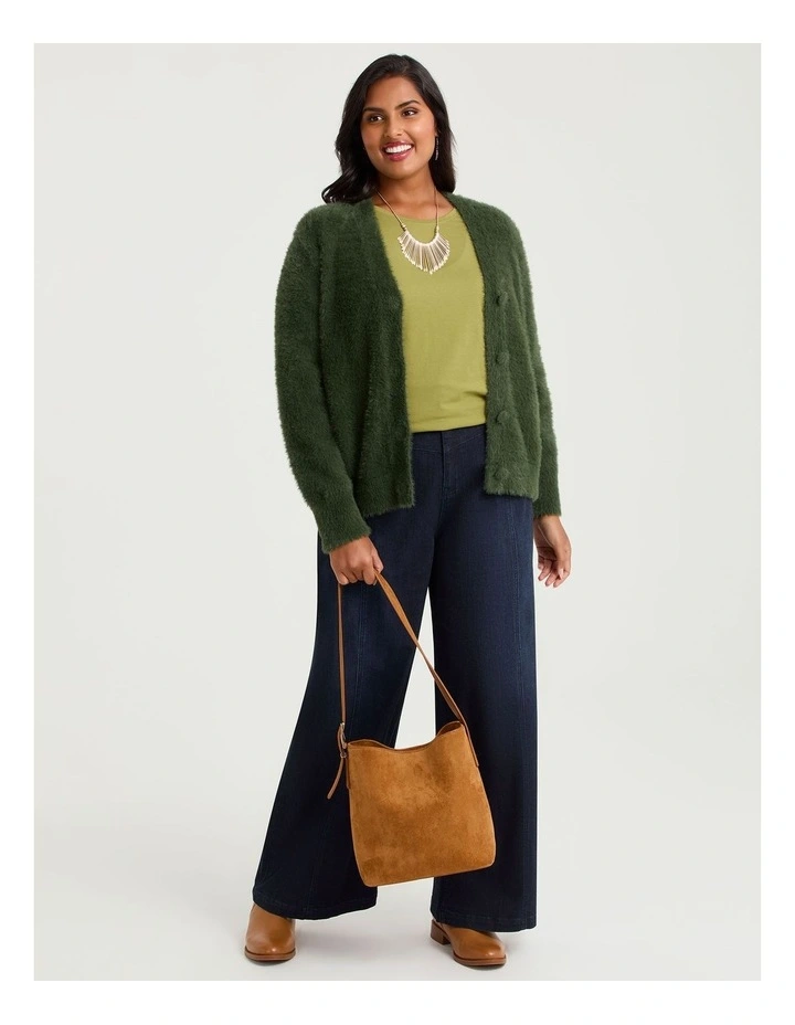 Australian Cotton 3/4 Sleeves T-shirt in Kiwi Green image 4
