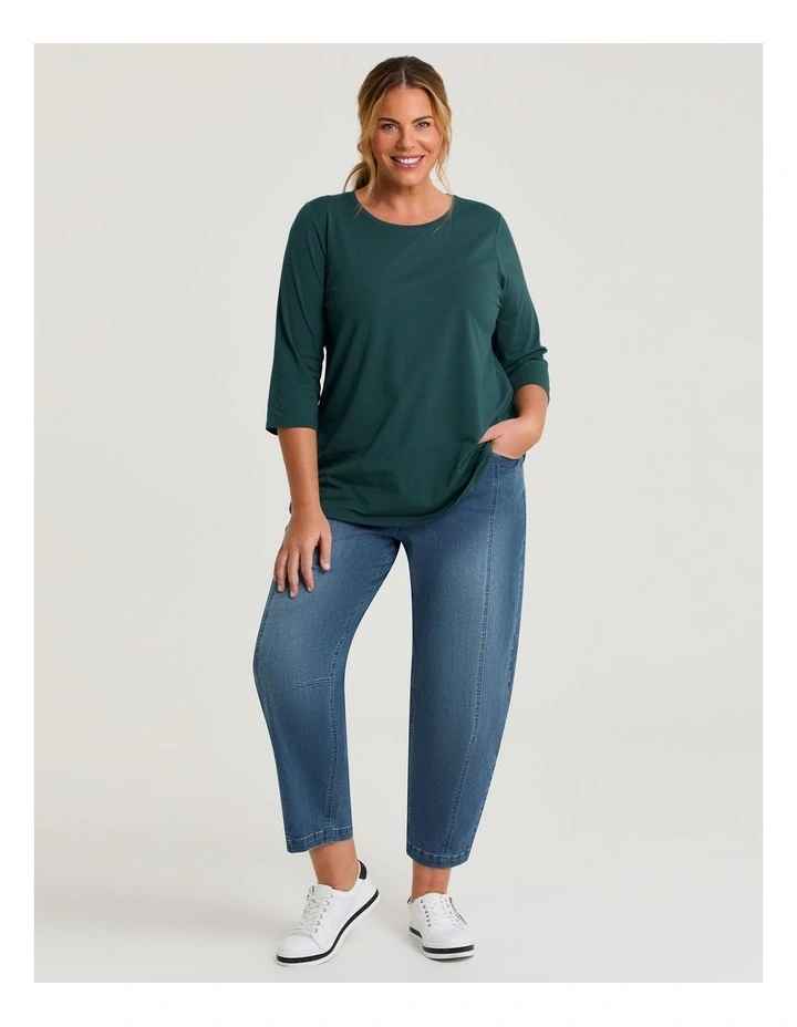 Australian Cotton 3/4 Sleeves T-shirt in Rainforest image 3