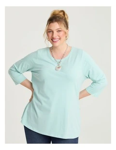 Australian Cotton 3/4 T-shirt Seafoam