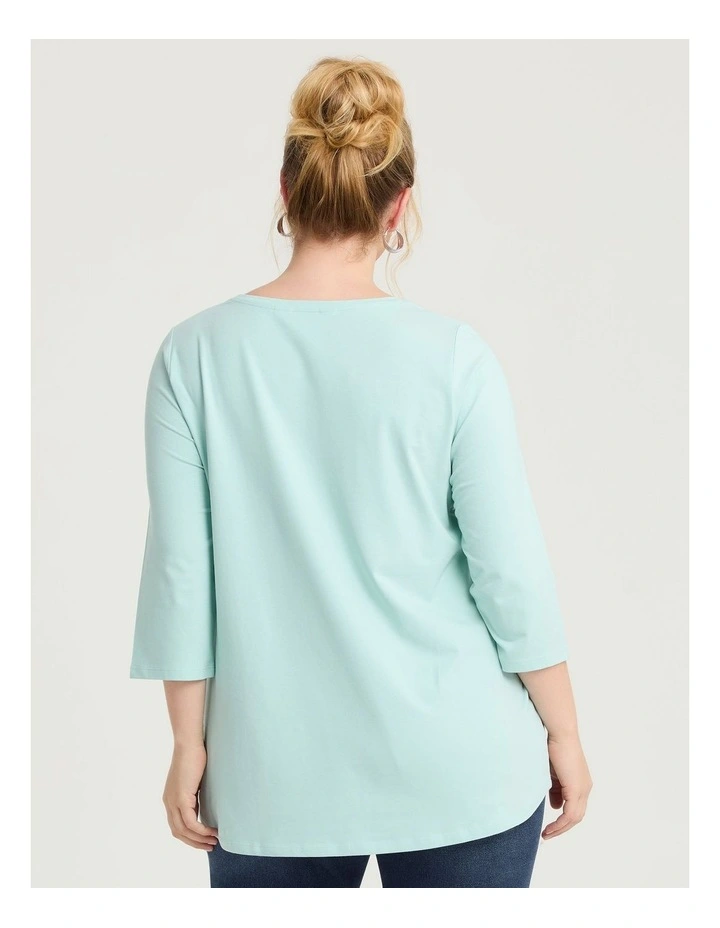 Australian Cotton 3/4 T-shirt Seafoam image 2
