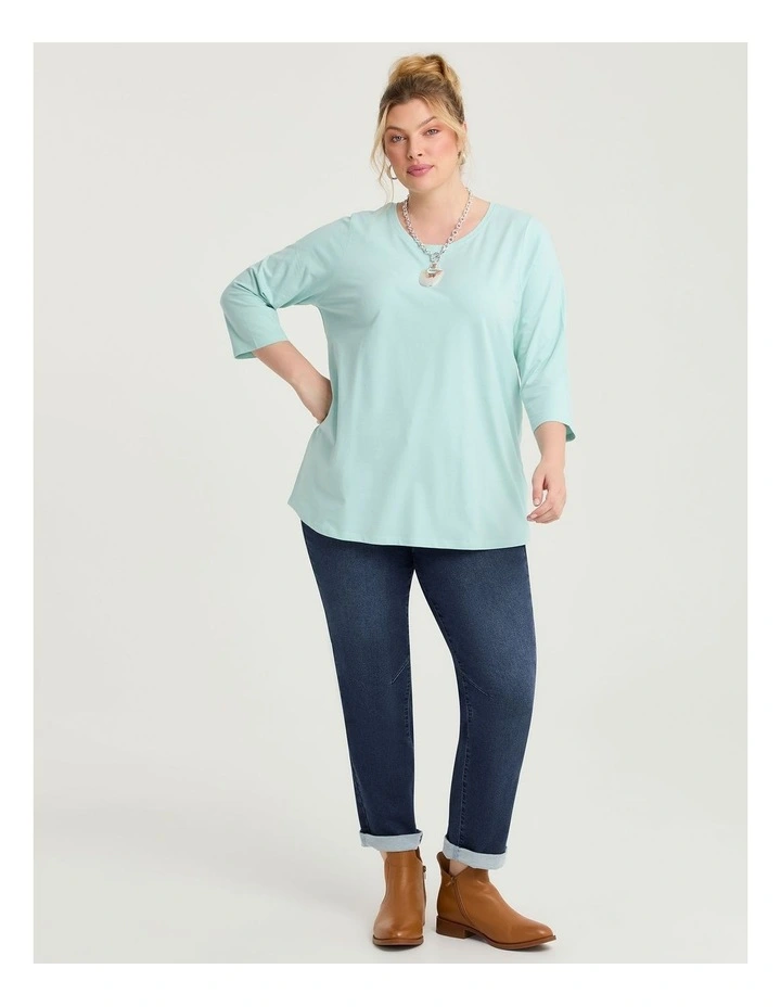 Australian Cotton 3/4 T-shirt Seafoam image 3
