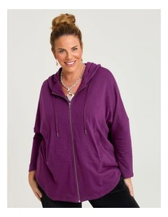 Hooded Zip Cape Merlot