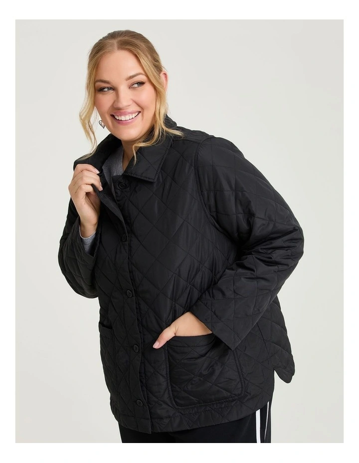Casual Quilted Jacket Black image 1