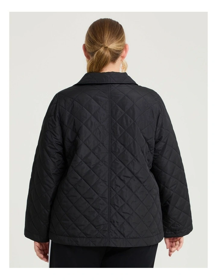 Casual Quilted Jacket Black image 2