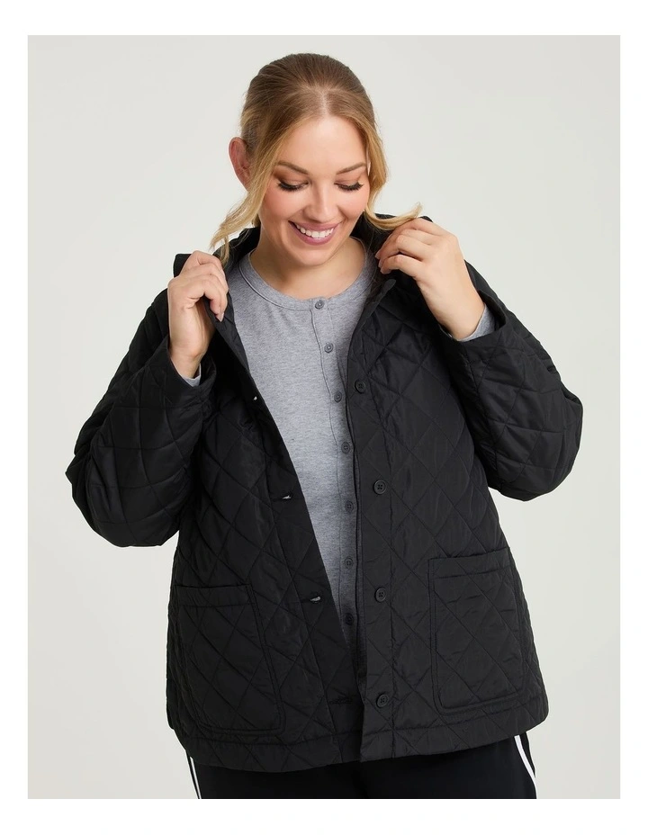 Casual Quilted Jacket Black image 3