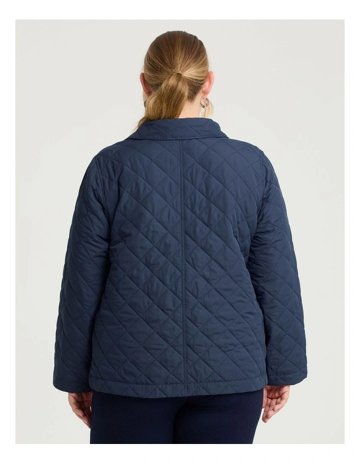 Casual Quilted Jacket Dark Indigo image 2