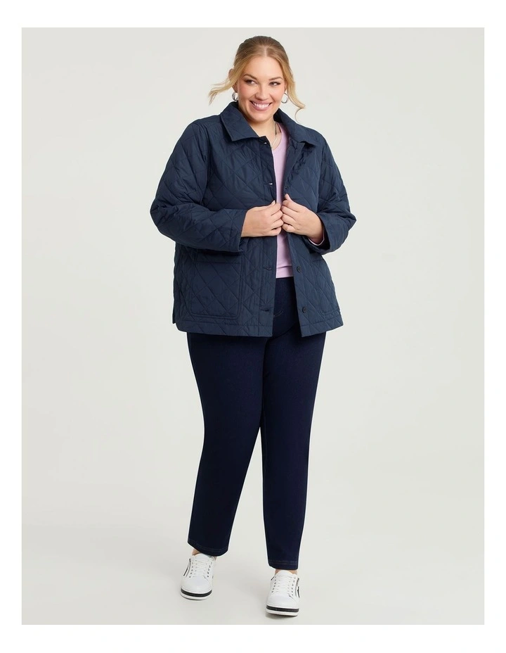Casual Quilted Jacket Dark Indigo image 4