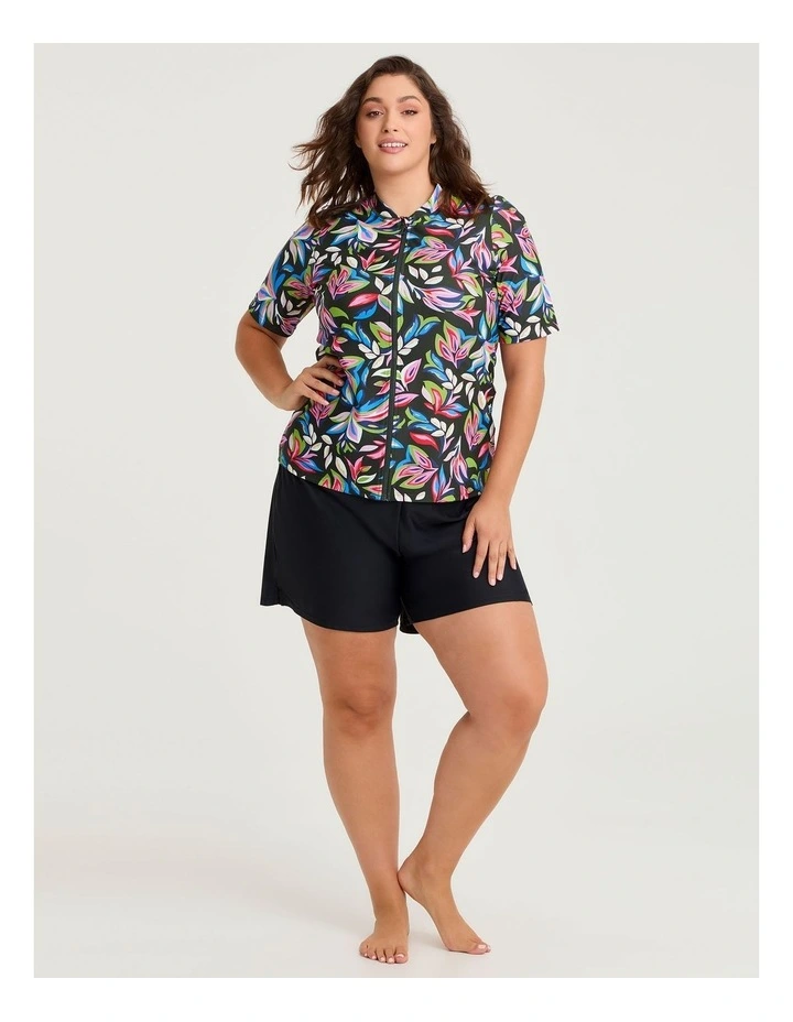 Swim Short With Built in Brief in Black image 3