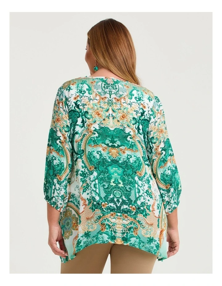 Baroque Natural Button Top Print image 2