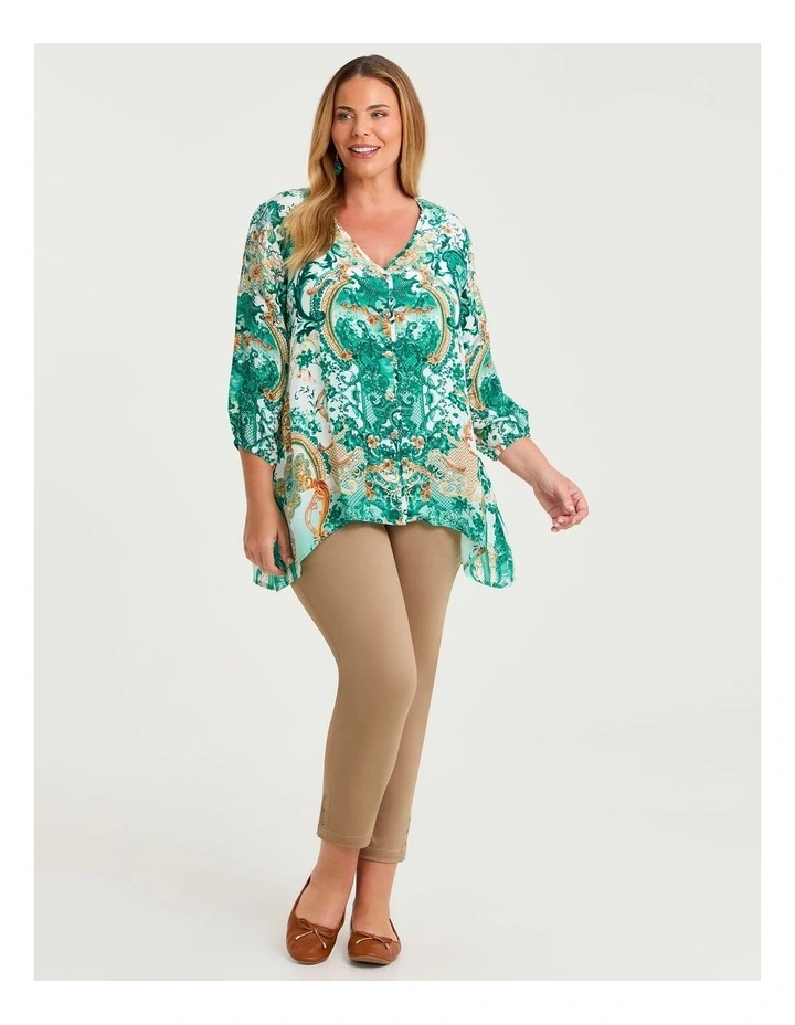 Baroque Natural Button Top Print image 3
