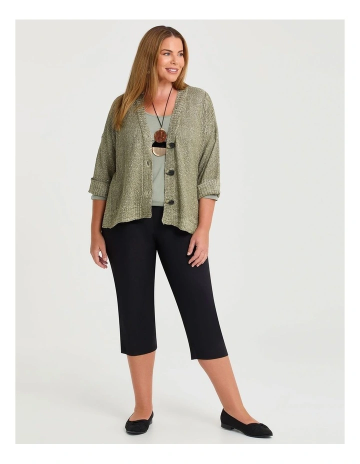 Bamboo Base 3/4 Sleeve Top in Light Sage image 4