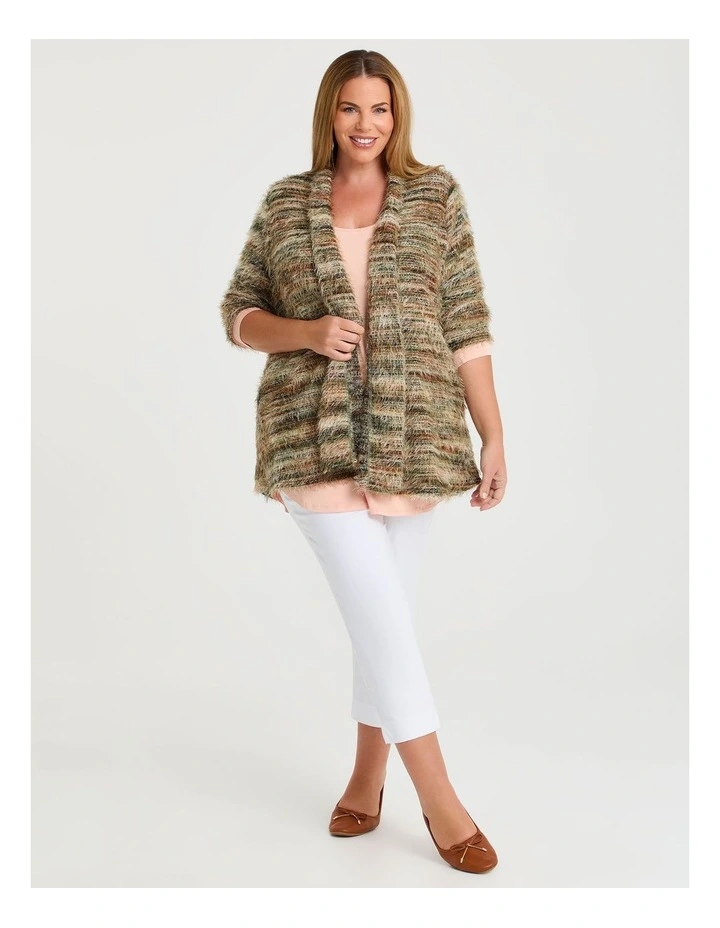 Bamboo Base 3/4 Sleeve Top in Light Peach image 4