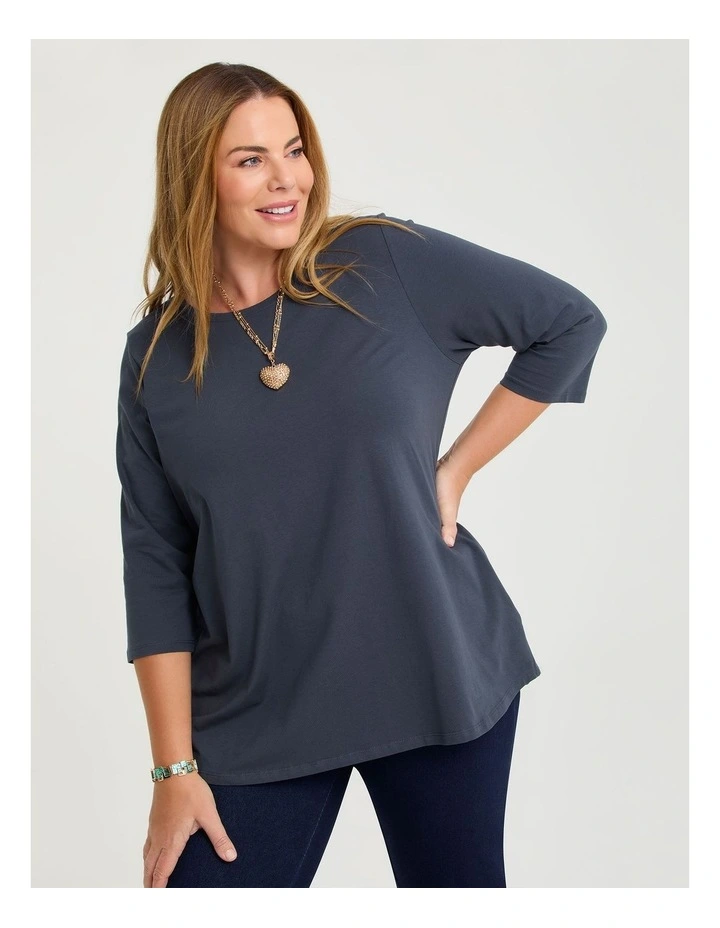 Australian Cotton 3/4 T-shirt Dark Graphite image 1
