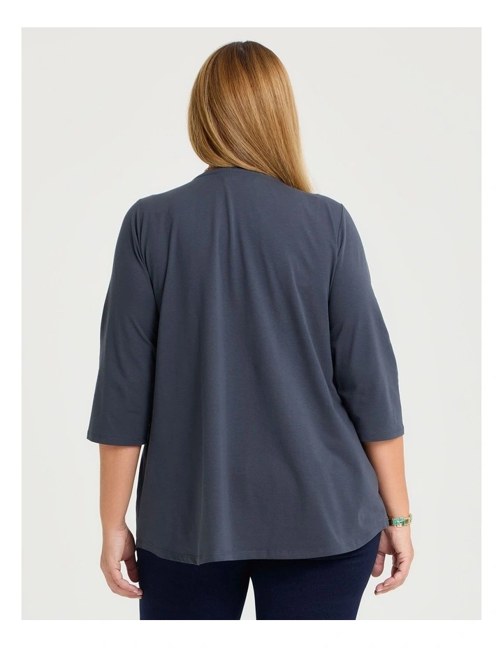 Australian Cotton 3/4 T-shirt Dark Graphite image 2