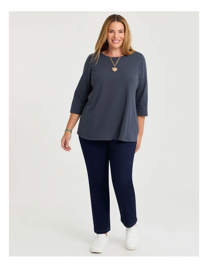 Australian Cotton 3/4 T-shirt Dark Graphite image 3