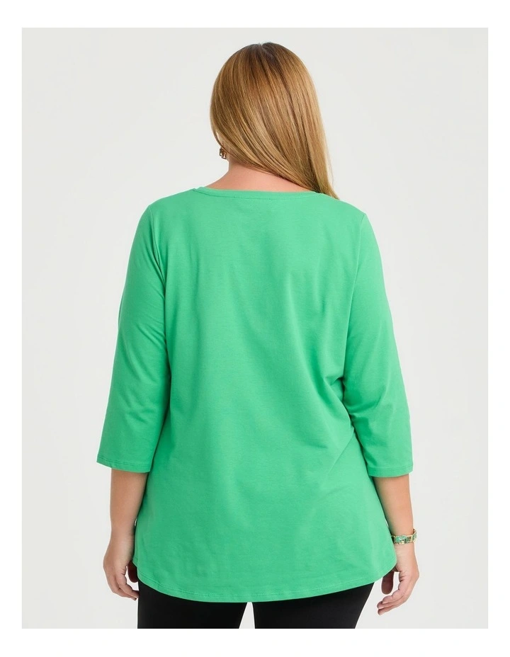 Australian Cotton 3/4 T-shirt Mint Leaf image 2