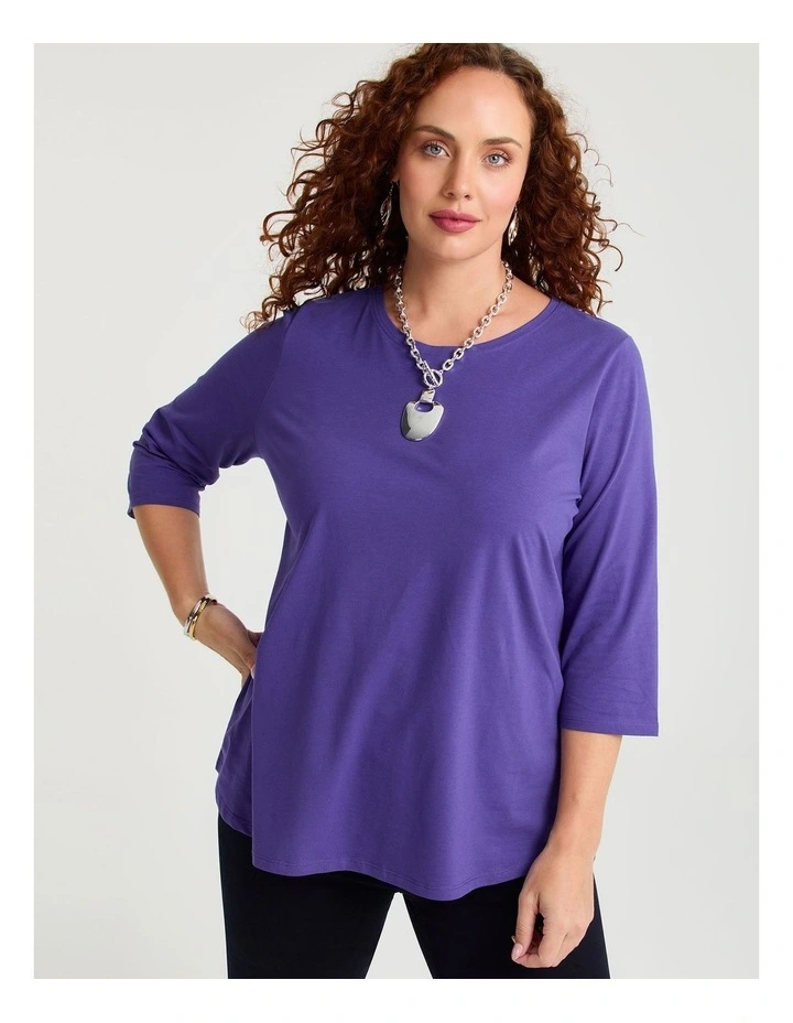 Australian Cotton 3/4 T-shirt Mid Liberty Purple image 1